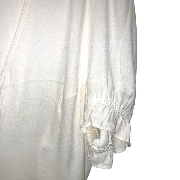 Reformation Allegra Button Up Top with Puff Sleeves White Blouse - Picture 4 of 9